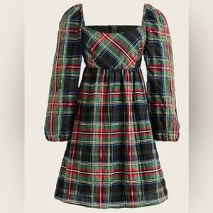 J. Crew Tartan Plaid Babydoll Dress
